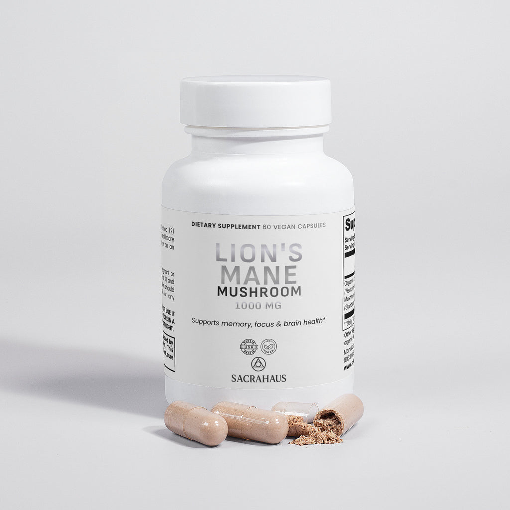 SACRAHAUS Lion's Mane Mushroom Supplement - 1000 mg