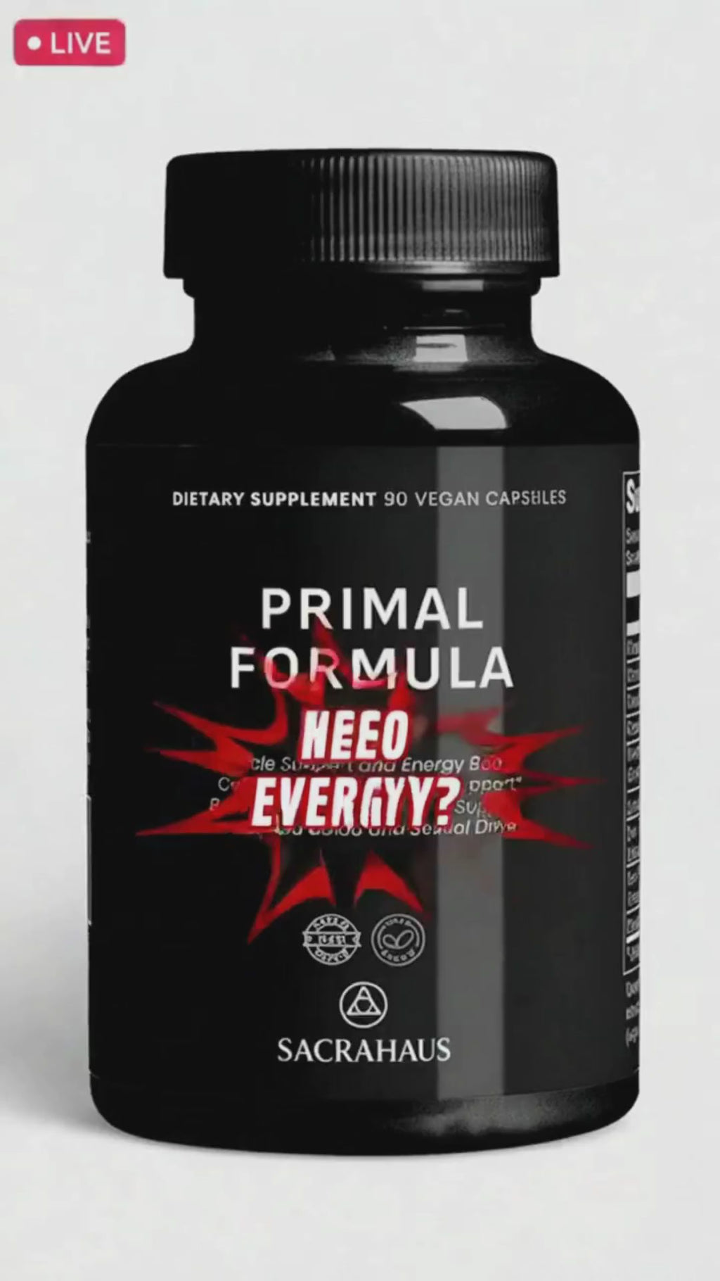SACRAHAUS Primal Formula Vegan Energy Supplement