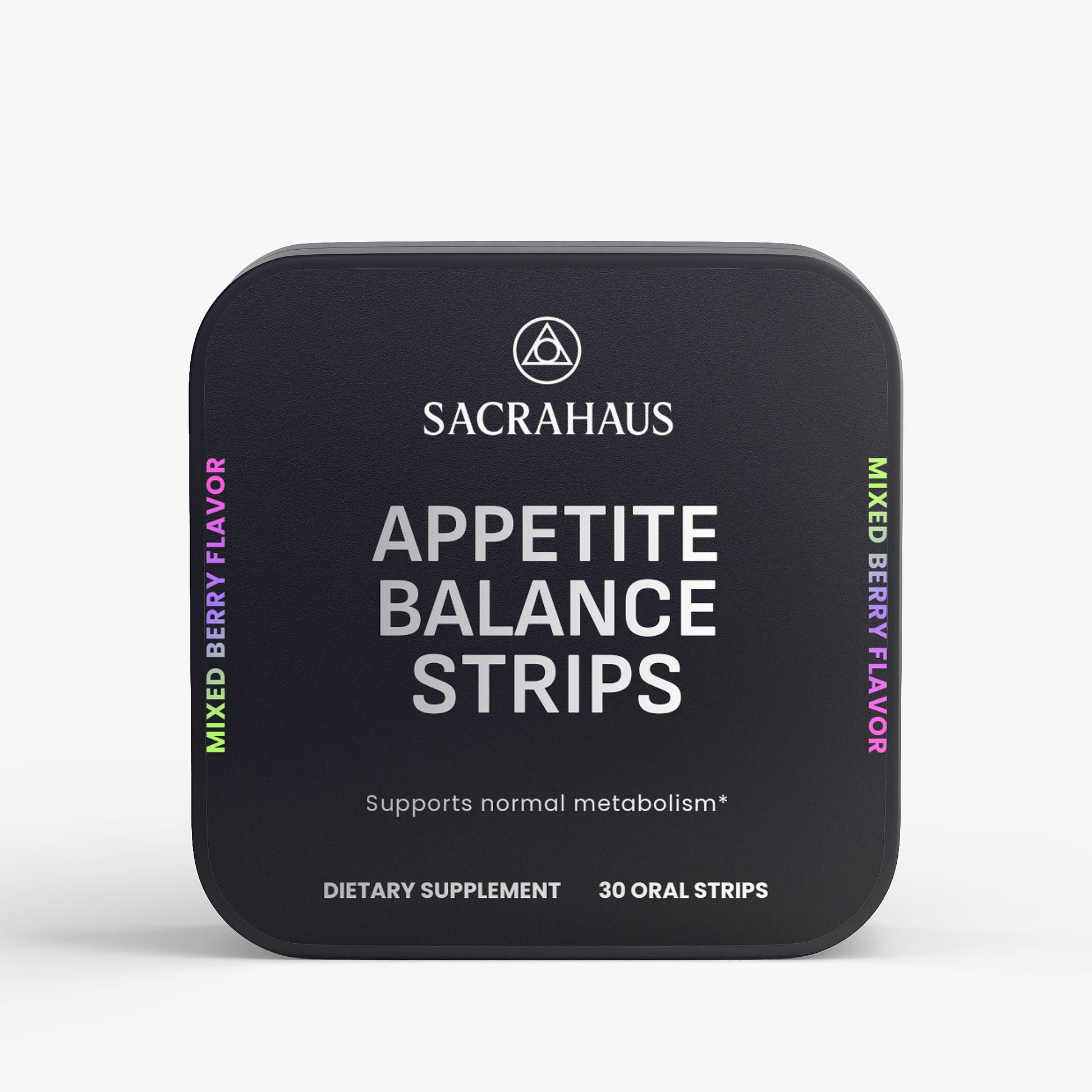 SACRAHAUS Appetite Suppressant Strips in Mixed Berry Flavor, Dietary Supplement with 30 Oral Strips