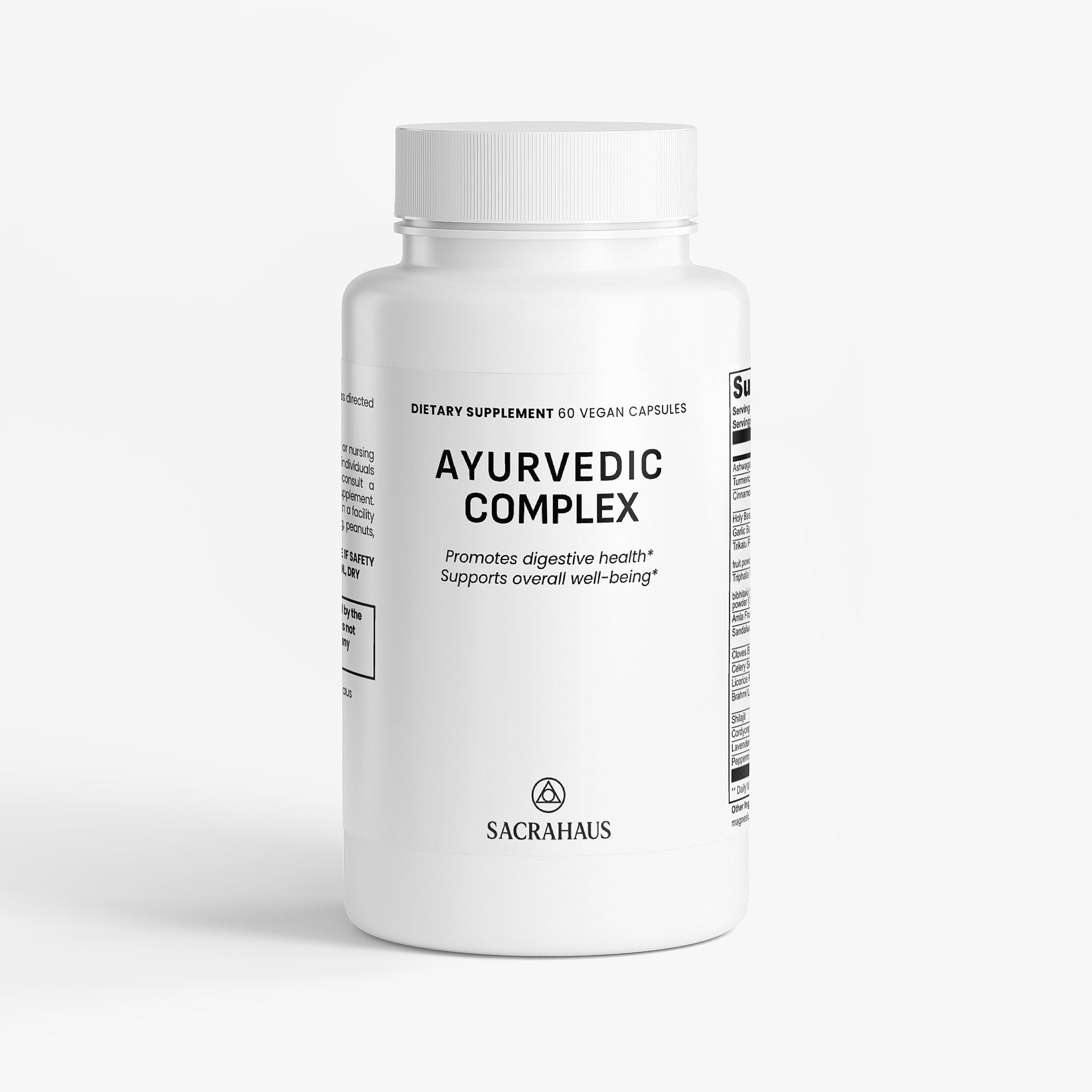 SACRAHAUS Ayurvedic vegan supplements Ayurvedic Complex bottle with 60 vegan capsules