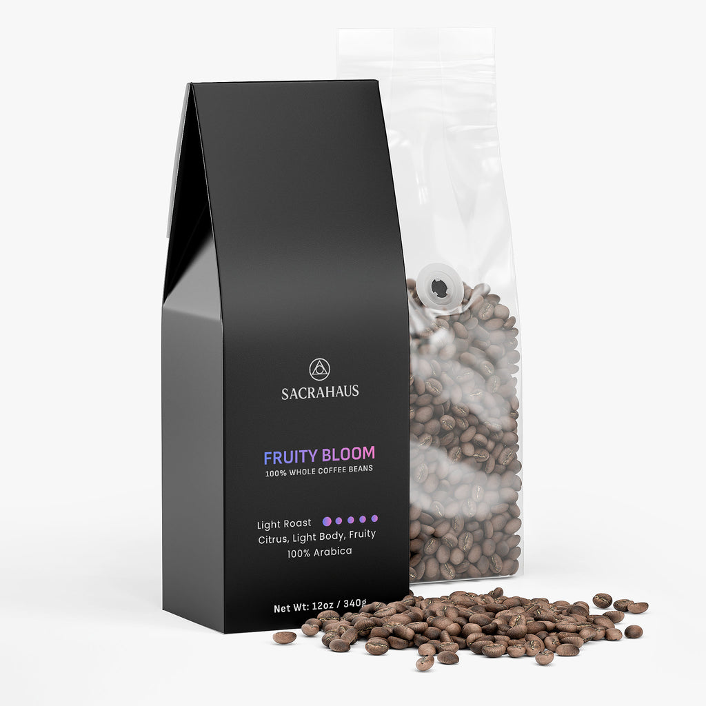SACRAHAUS Fruity Bloom Light Roast Coffee Beans with Citrus Flavor and 100% Arabica Blend
