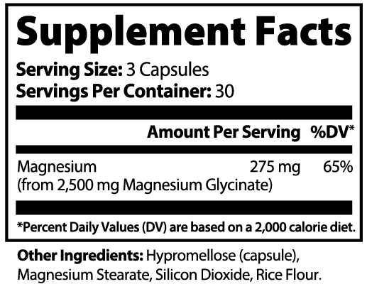 SACRAHAUS magnesium glycinate vegan supplement label showing serving details and ingredients