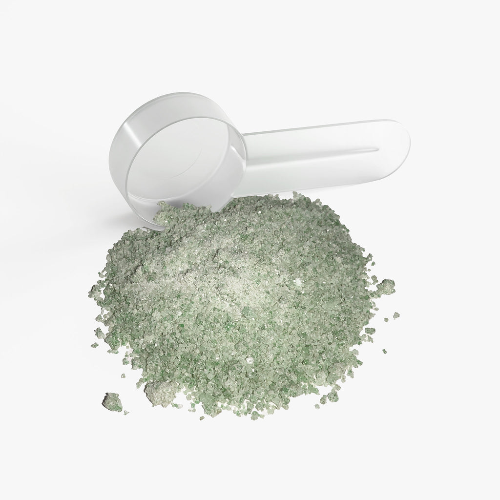 SACRAHAUS matcha hydration powder with a measuring scoop for quick sports hydration