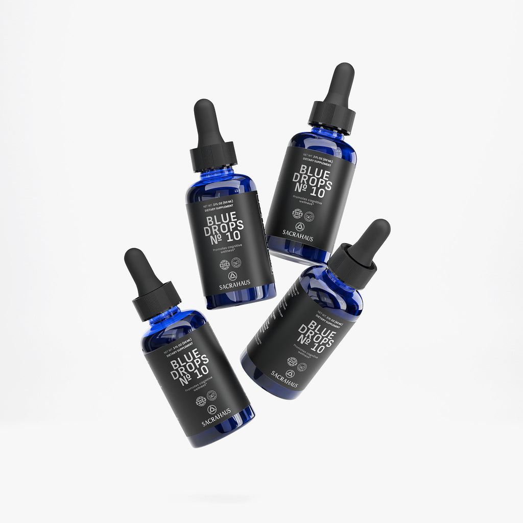 SACRAHAUS Methylene blue drops supplement bottles, designed for optimal wellness support