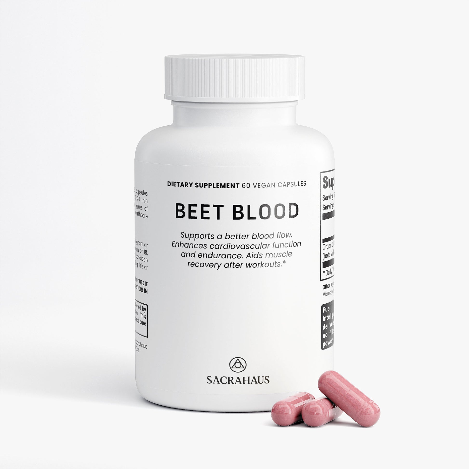 SACRAHAUS vegan beet supplement Beet Blood capsules for cardiovascular support and muscle recovery