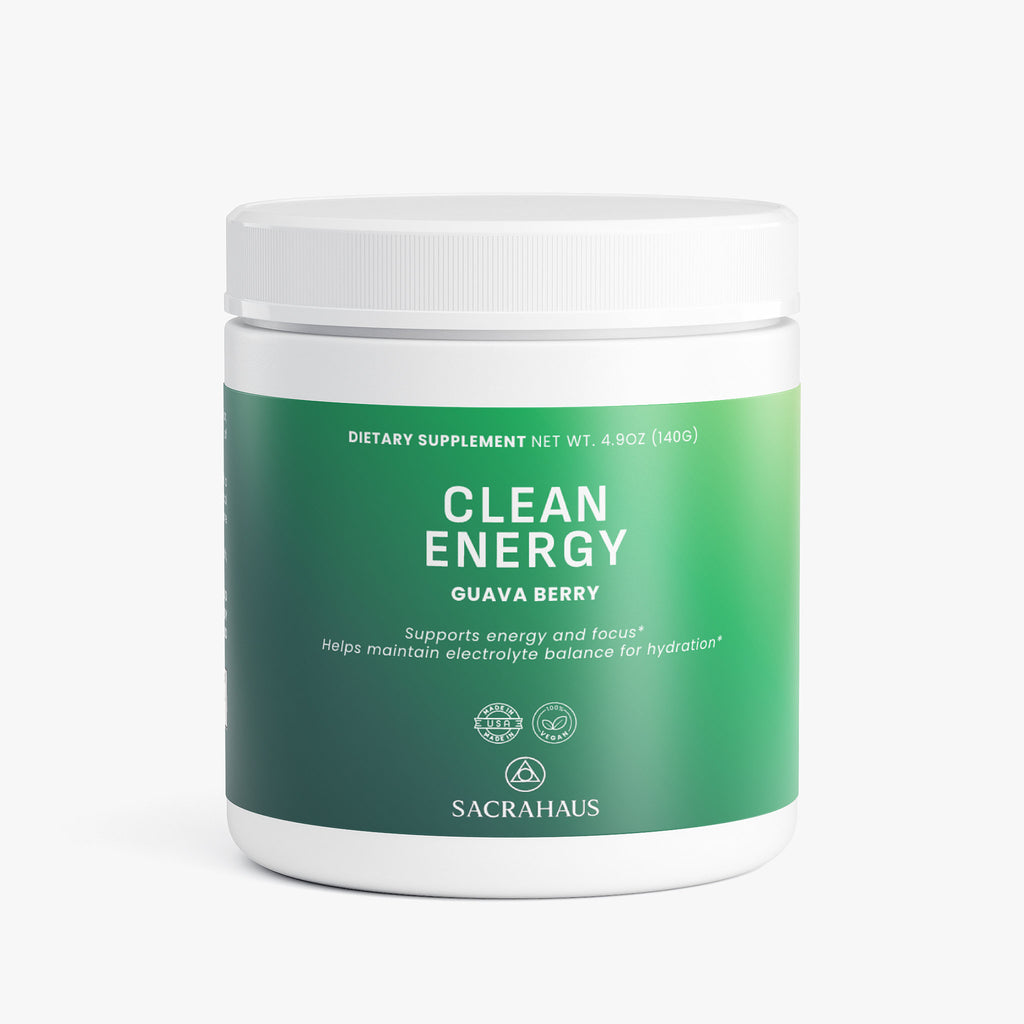 SACRAHAUS Clean Energy Guava Berry Vegan Energy Powder for energy and focus support