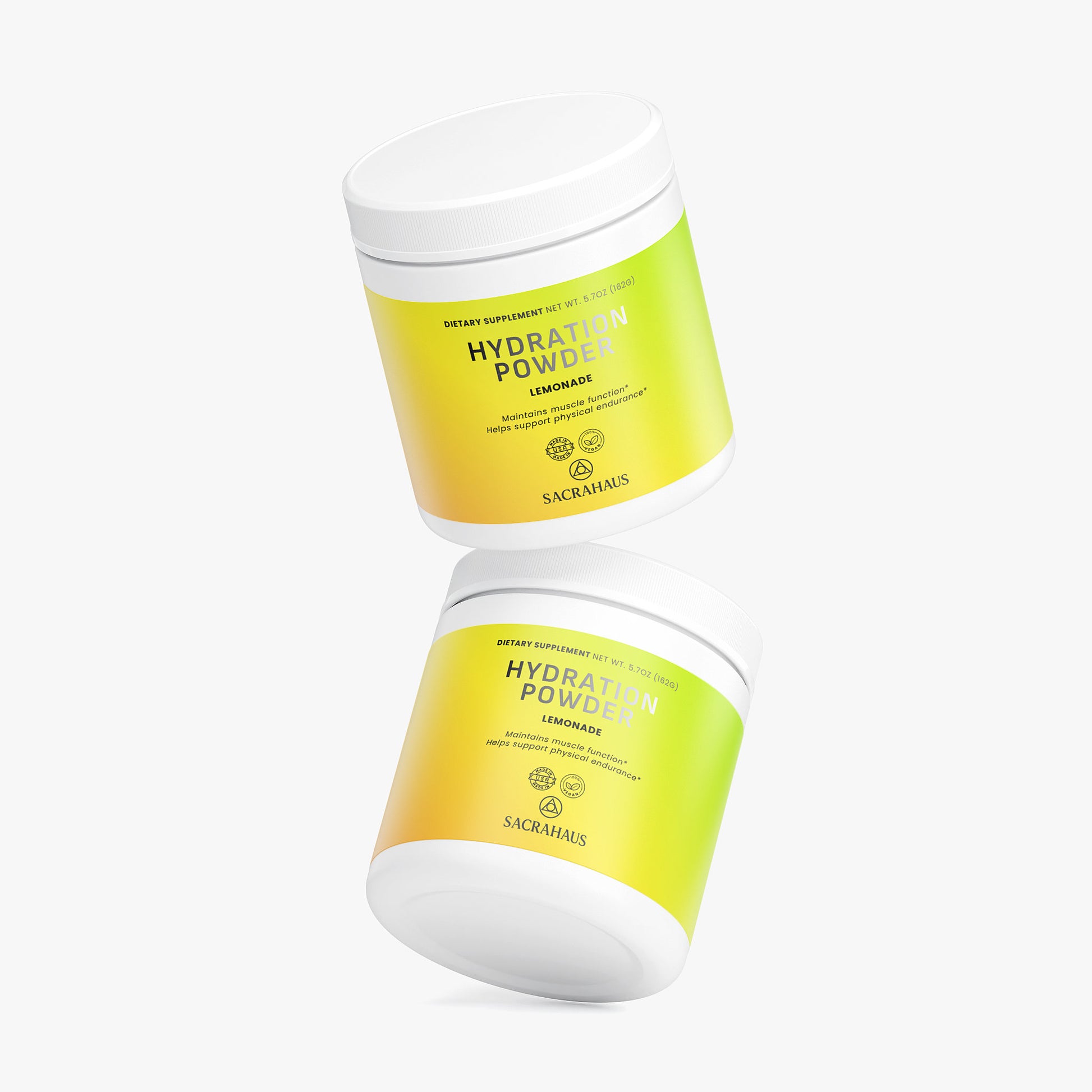 SACRAHAUS vegan hydration powder in lemon-lime flavor for optimal intra-workout hydration