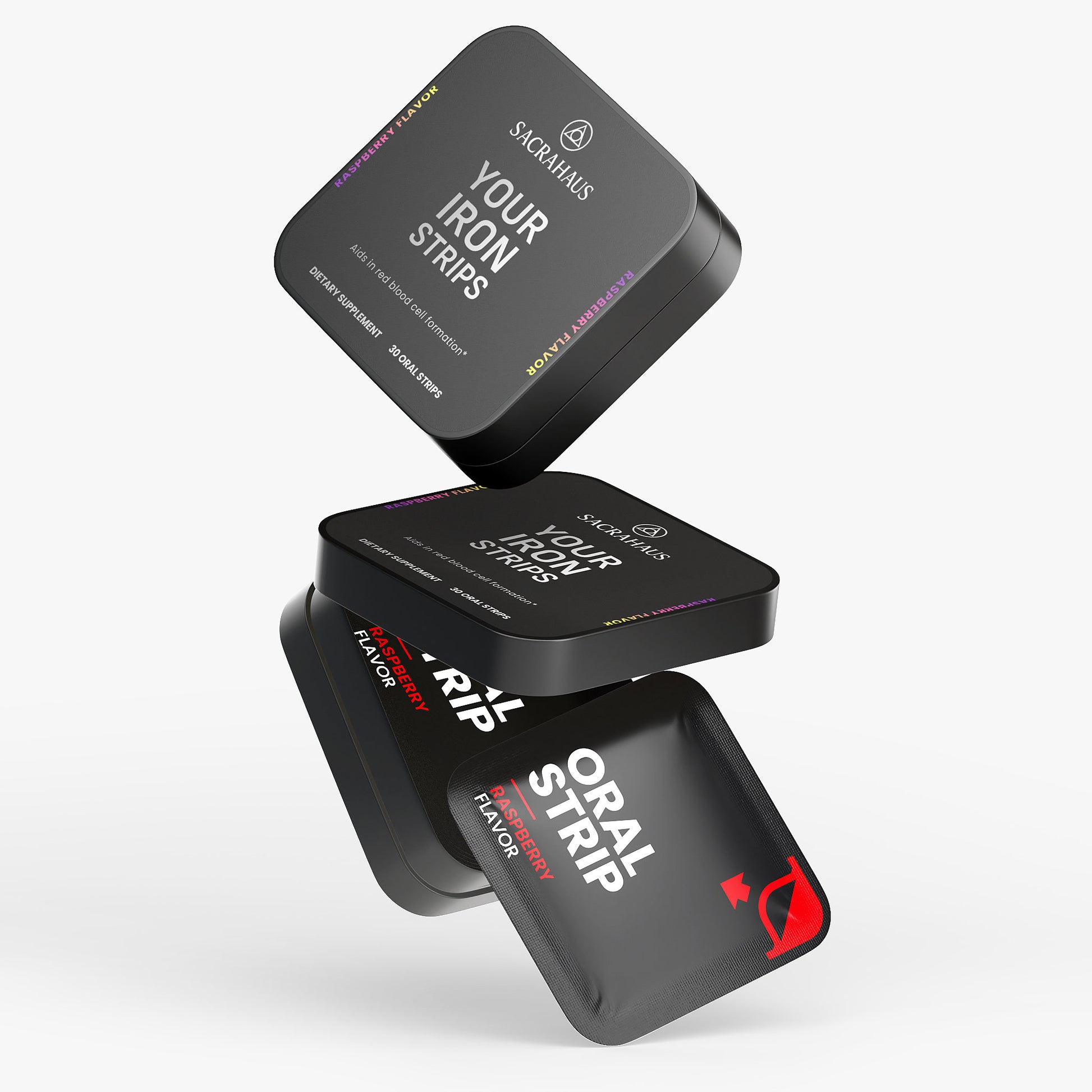 SACRAHAUS vegan iron supplements in convenient strip format for easy daily intake