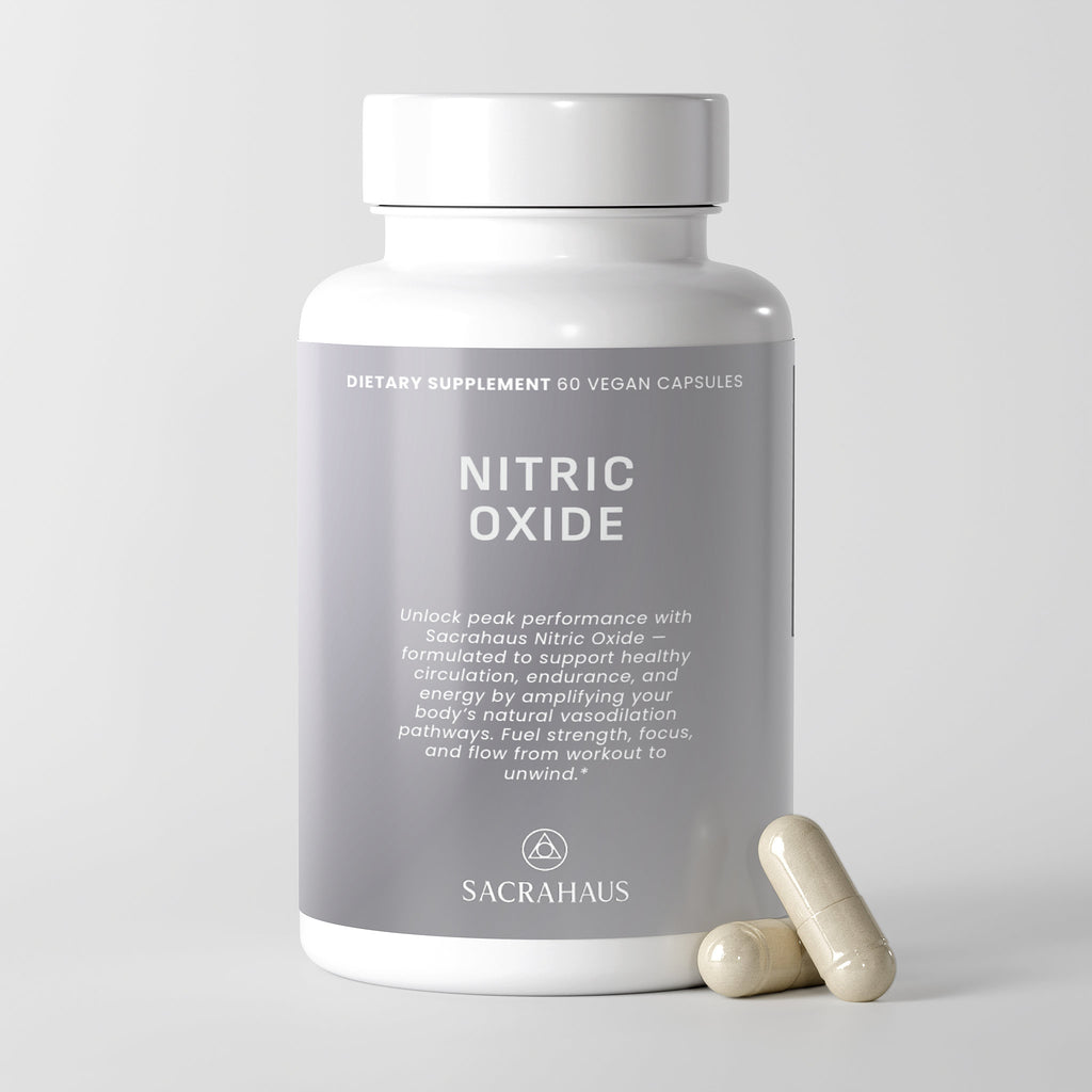 SACRAHAUS Nitric Oxide Vegan Capsules for Post-Workout Recovery, a vegan nitric oxide supplement