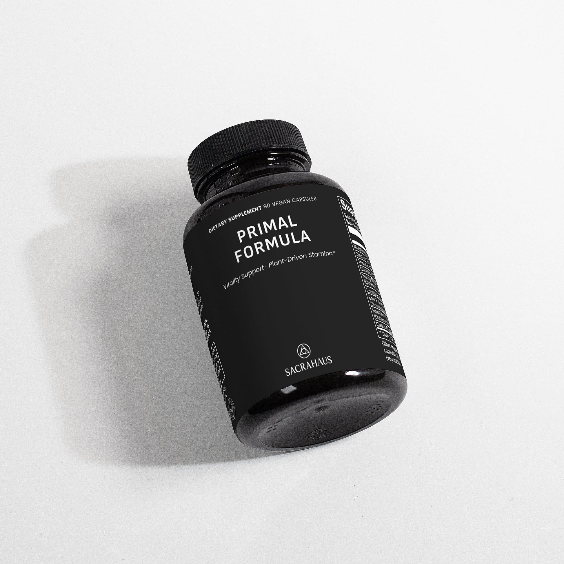 SACRAHAUS Primal Formula specialty supplements bottle labeled vegan supplements for men