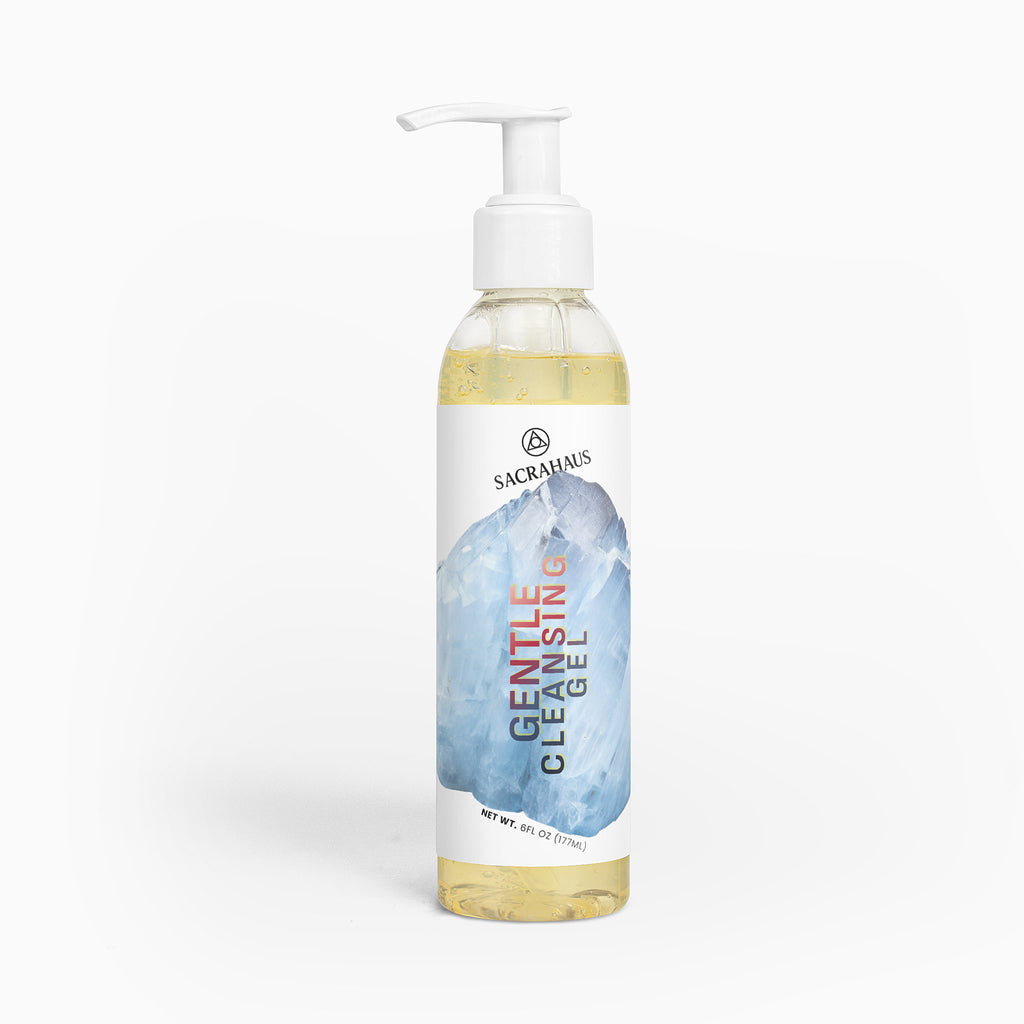 SACRAHAUS gentle cleansing gel in a clear pump bottle for effective facial care