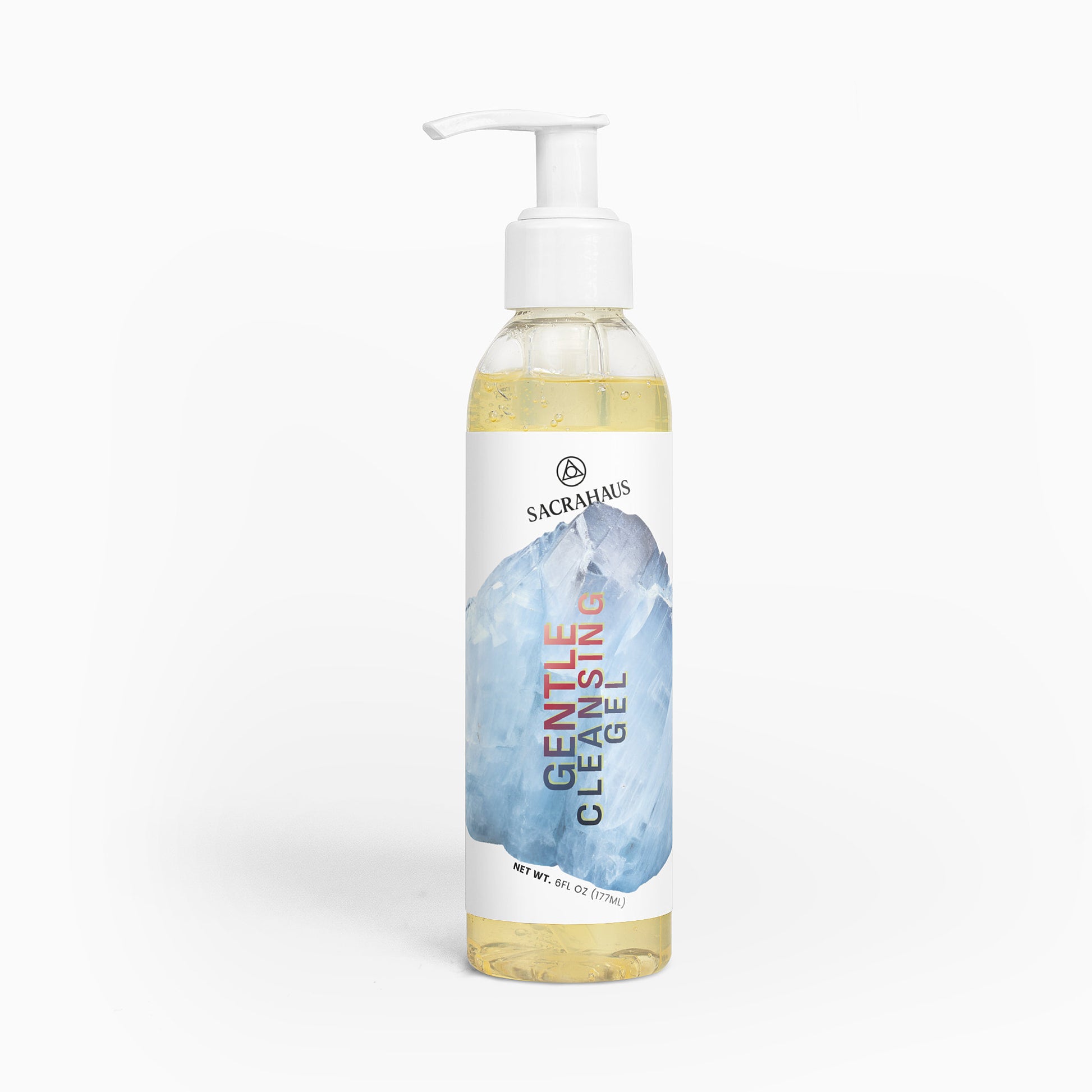 SACRAHAUS gentle cleansing gel in a clear pump bottle for effective facial care